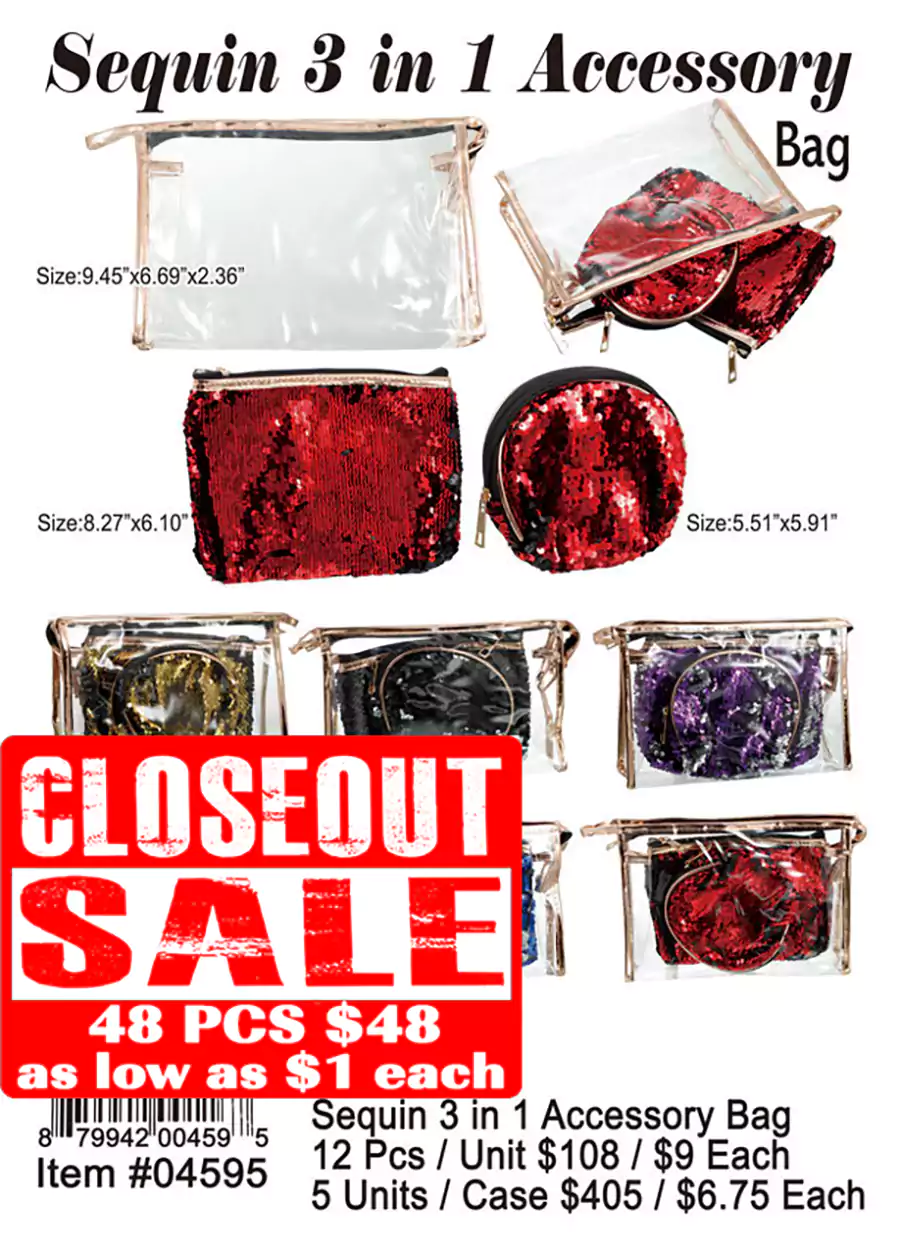 Sequin 3 in 1 Accessory Bag (CL)